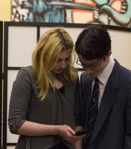 Garrett Pipher and Ruby Davidson share a tender moment as grieving parents (photo by Madeleine Labelle).